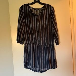 Navy Blue striped romper